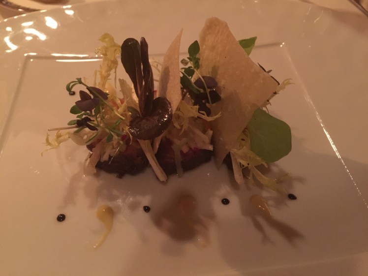 Colorado Bison wtih Celery and Radish Slaw and Kumquats