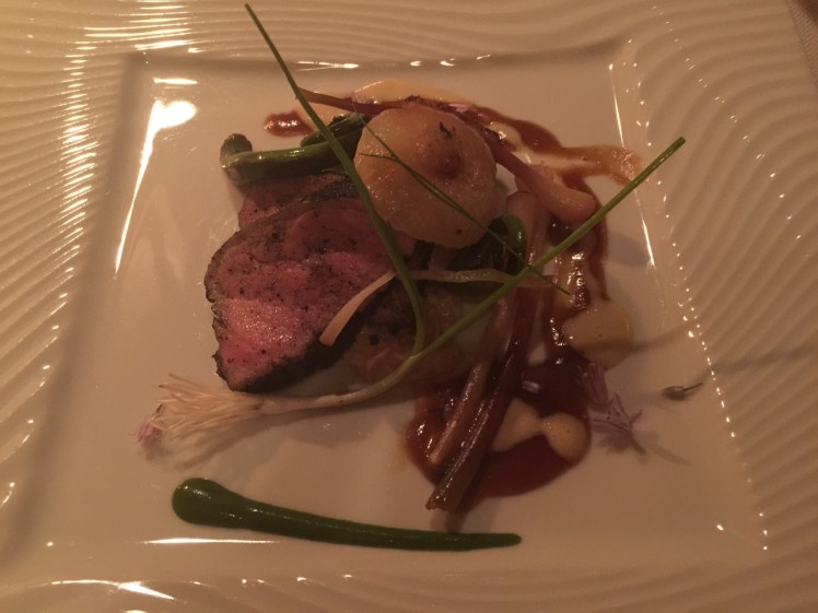 Onion Ash-crusted Berkshire Pork with Sauce Soubise