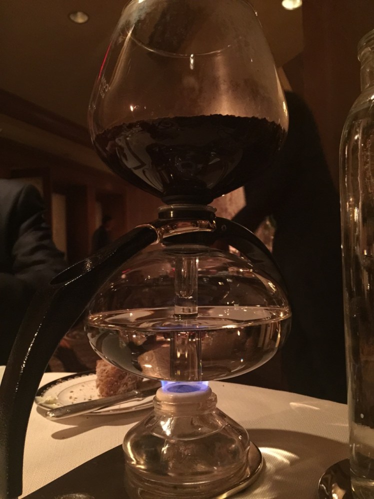 The delicious coffee after dinner