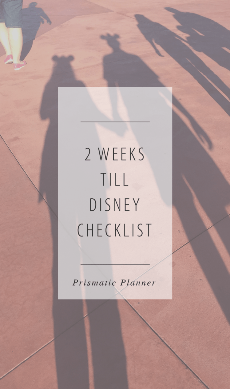 2 Weeks till Disney Checklist